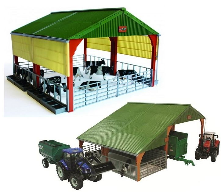 Britains Farm Buildings 132 Scale Model Barns, Toy Tractor & Livestock